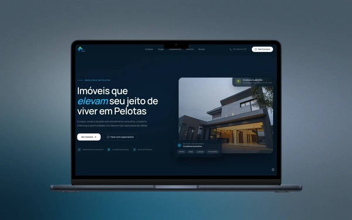Site criado para CRI Imobiliária